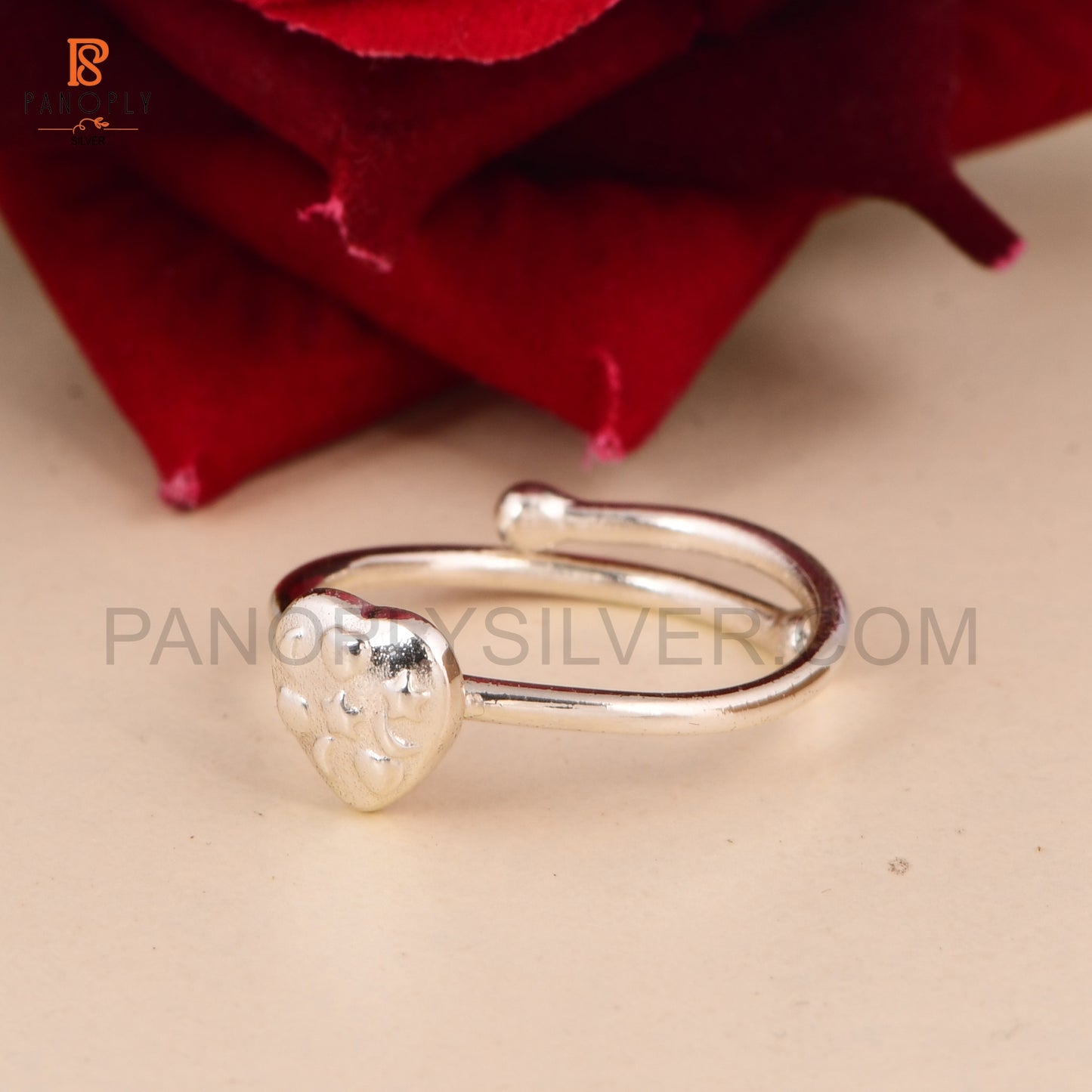 925 Silver Heart Adjustable Cute Rings