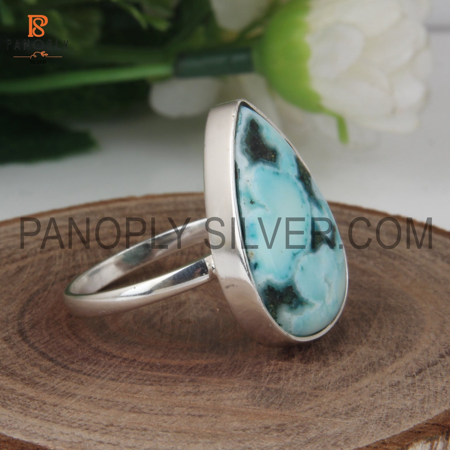 Natural Turquoise 925 Quality Silver Ring For Grandmother