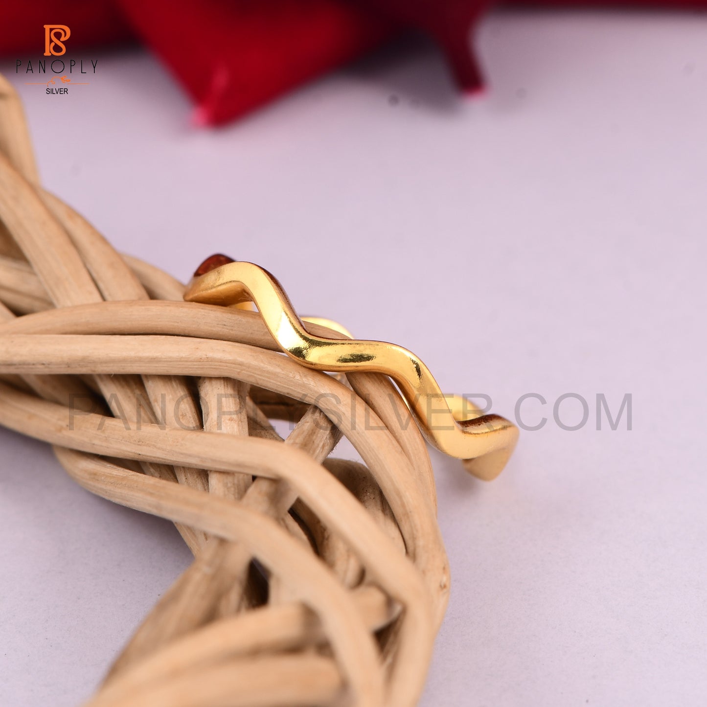 Gold Plated Sterling Silver Wave Rings