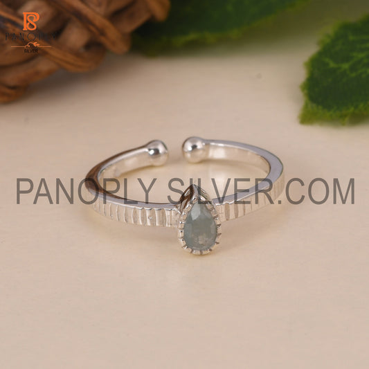 925 Quality Pear Shape Adjustable Silver Rings