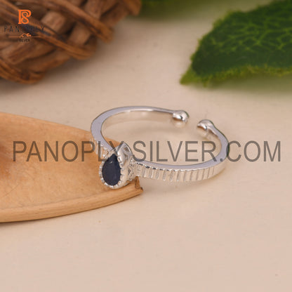 Kyanite Filigree Band 925 Quality Silver Pear Shape Rings