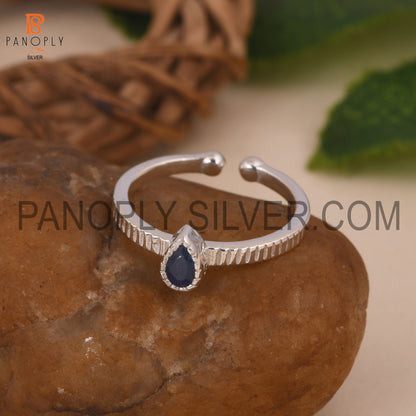 Kyanite Filigree Band 925 Quality Silver Pear Shape Rings