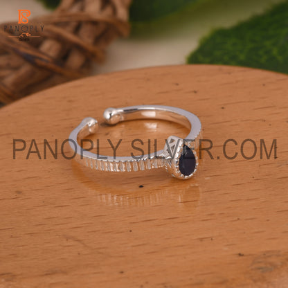 Kyanite Filigree Band 925 Quality Silver Pear Shape Rings