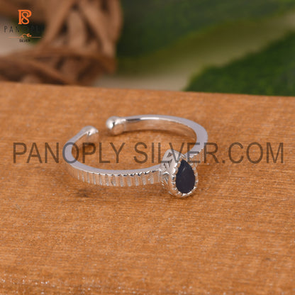 Kyanite Filigree Band 925 Quality Silver Pear Shape Rings