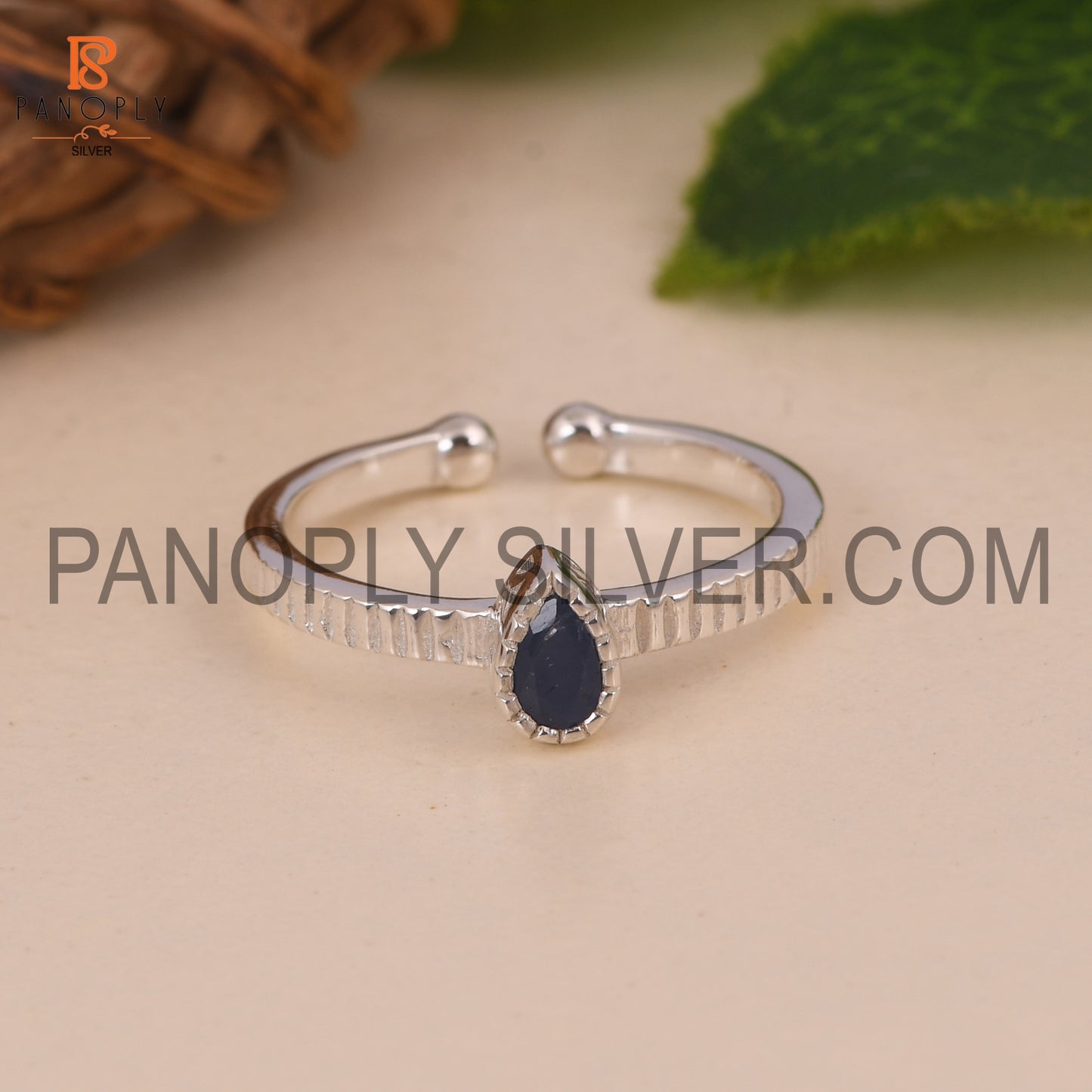 Kyanite Filigree Band 925 Quality Silver Pear Shape Rings