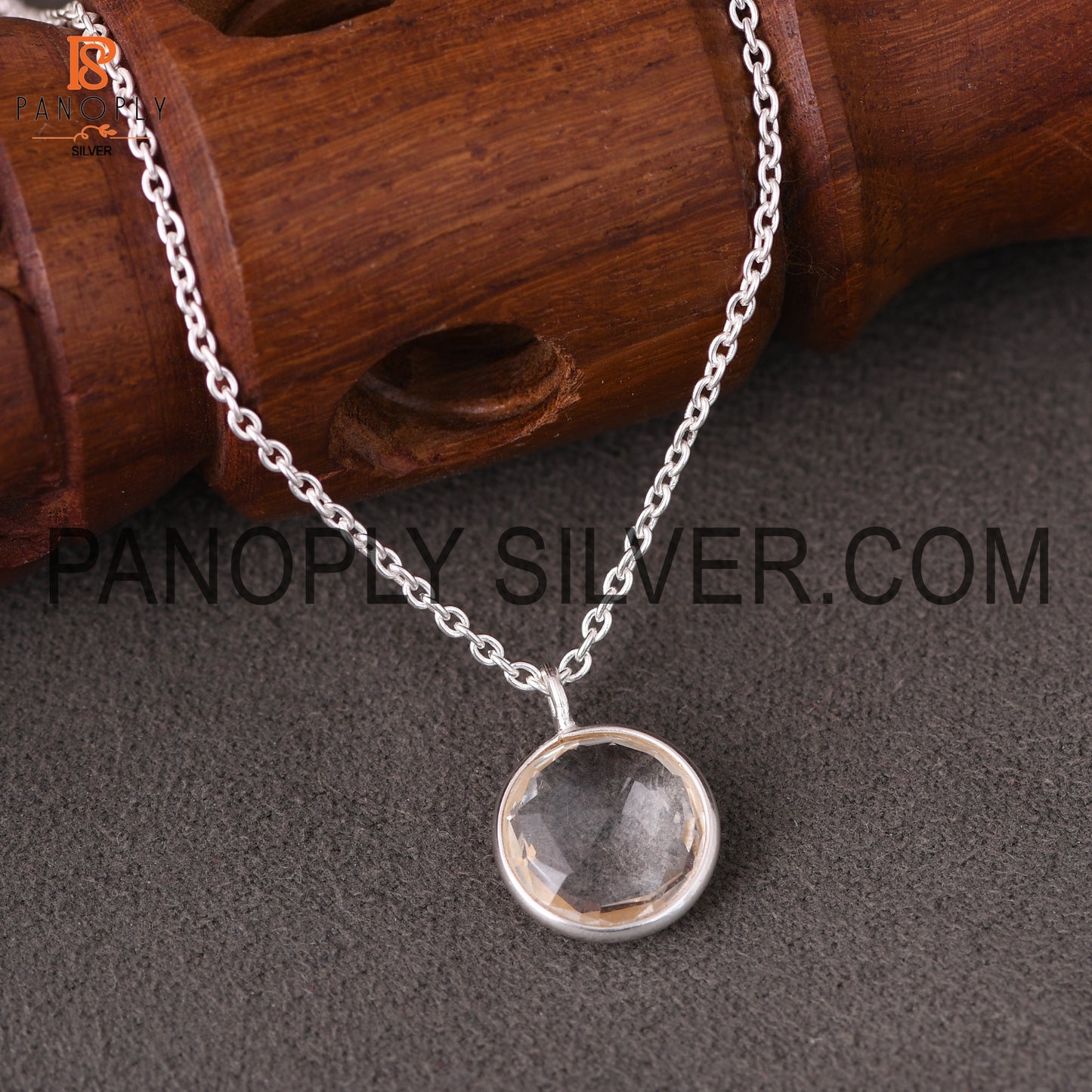 Crystal Quartz Handmade Bezel Set White Pendant