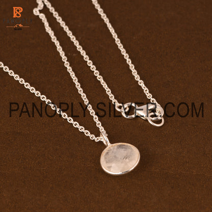 Natural Rainbow Moonstone 925 Quality White Pendant