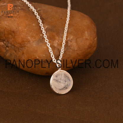 Natural Rainbow Moonstone 925 Quality White Pendant