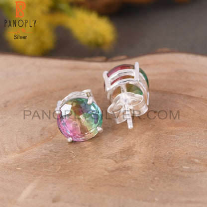 Bio Mystic Doublet Quartz Unique Cute Tiny Stud Earrings