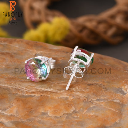 Bio Mystic Doublet Quartz Unique Cute Tiny Stud Earrings