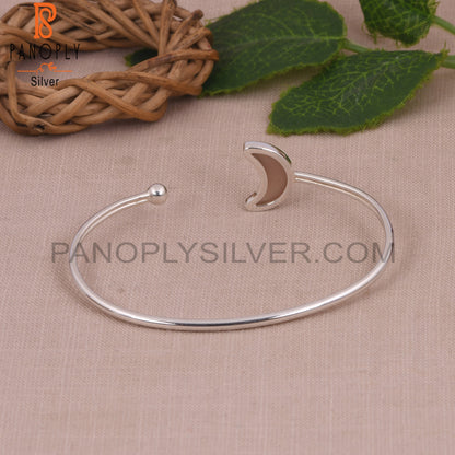 Peach Moonstone Half Moon Openable Bangles