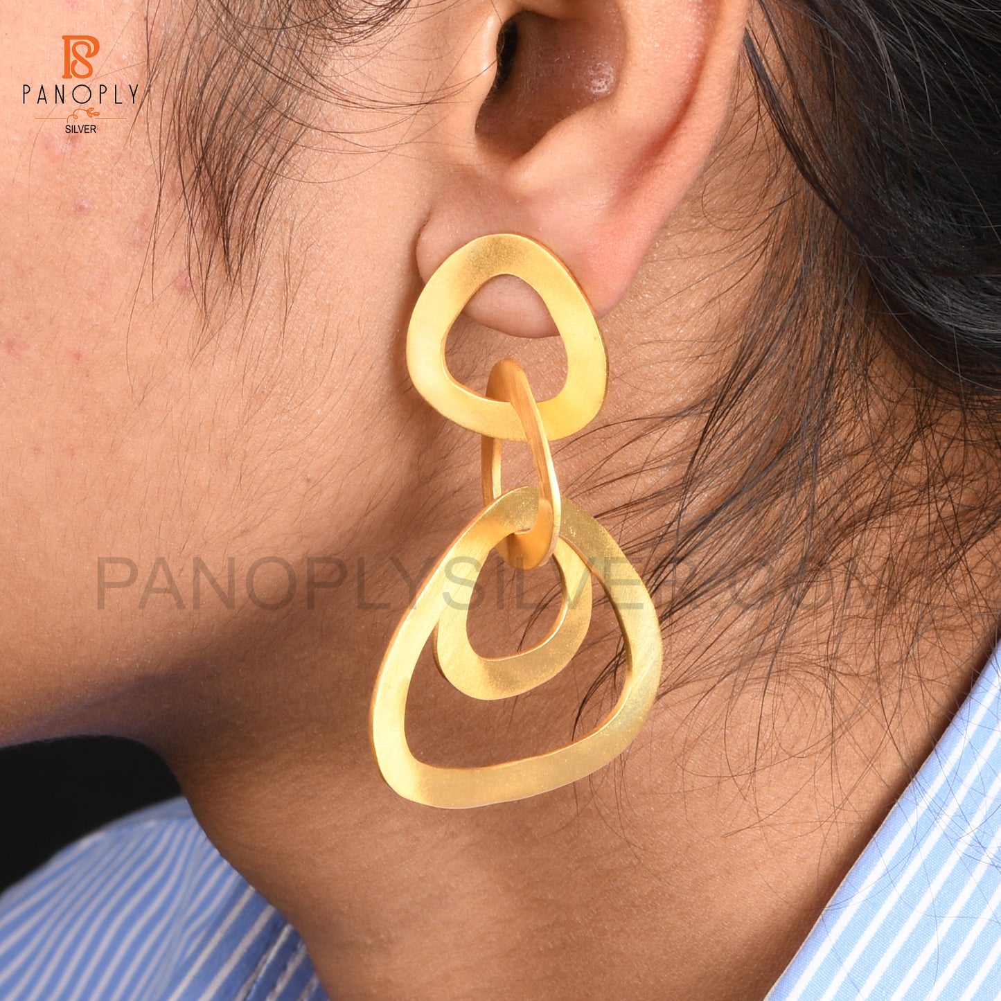 925 Silver Interlock Earrings For Women