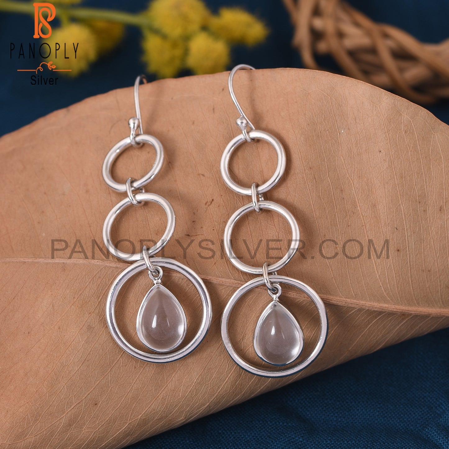 Interlocking Circle Crystal 925 Starling Silver Earrings