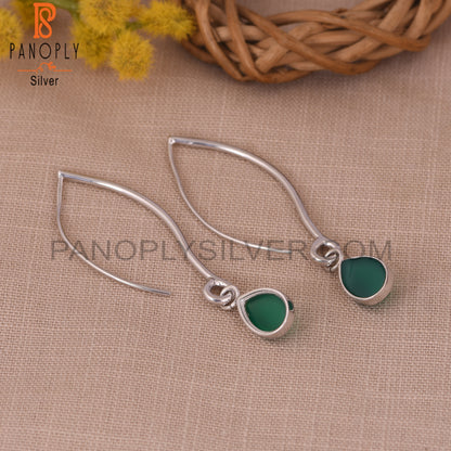 Green Onyx 925 Sterling Silver Gemstone Green Earrings