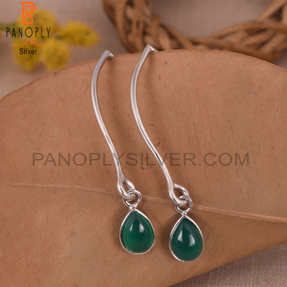 Green Onyx 925 Sterling Silver Gemstone Green Earrings