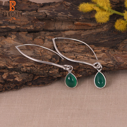 Green Onyx 925 Sterling Silver Gemstone Green Earrings