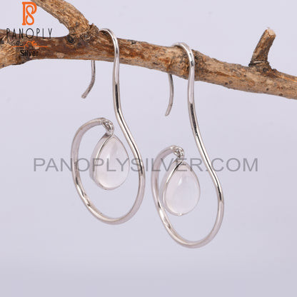 Crystal Quartz 925 Sterling Silver Curved Earrings