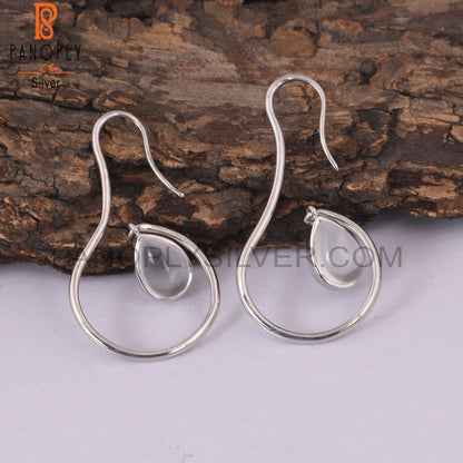 Crystal Quartz 925 Sterling Silver Curved Earrings