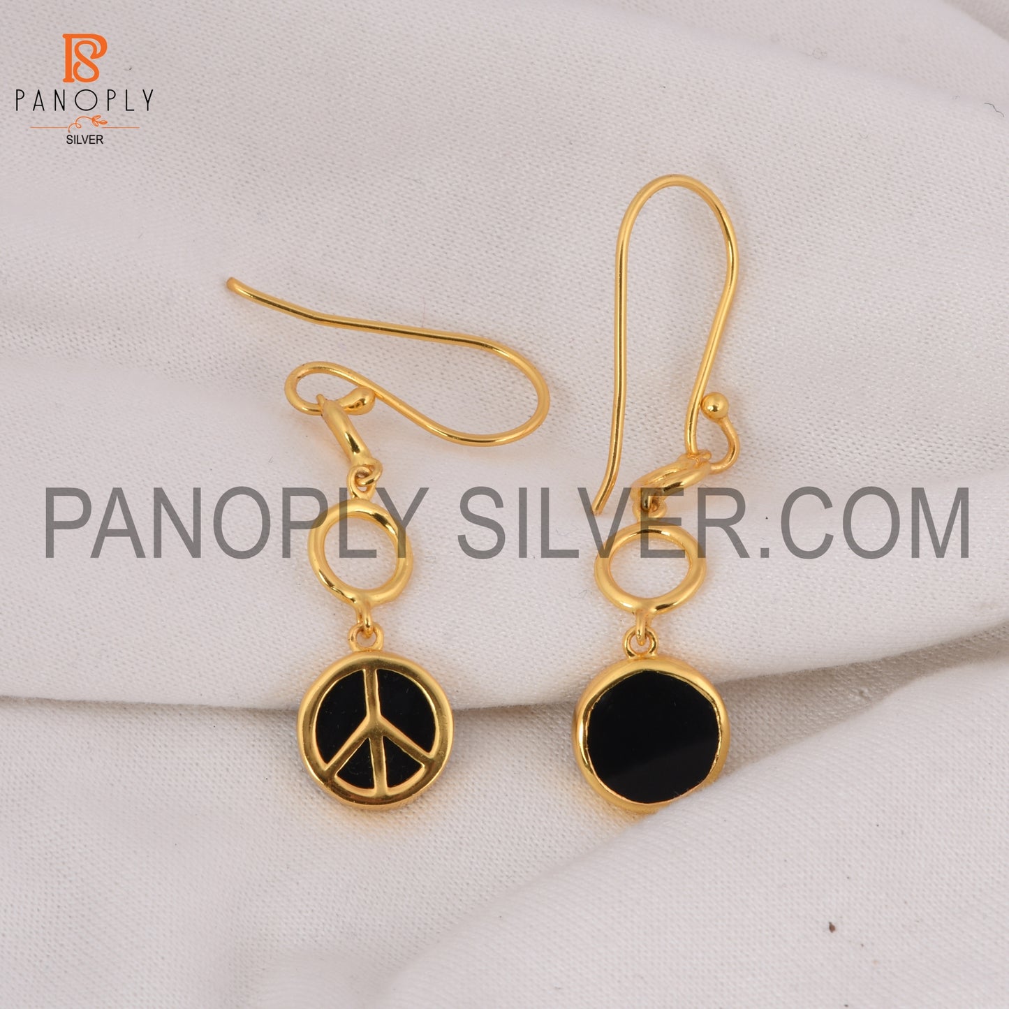 Peace Symbol Ear Drop Dangle Earring 925 Silver Jewelry