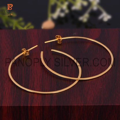 925 Sterling Silver Gold Plated Hoop Earrings