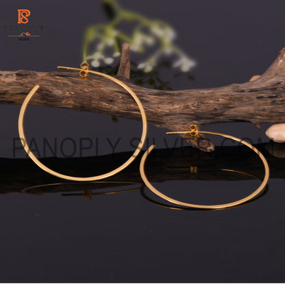 925 Sterling Silver Gold Plated Hoop Earrings