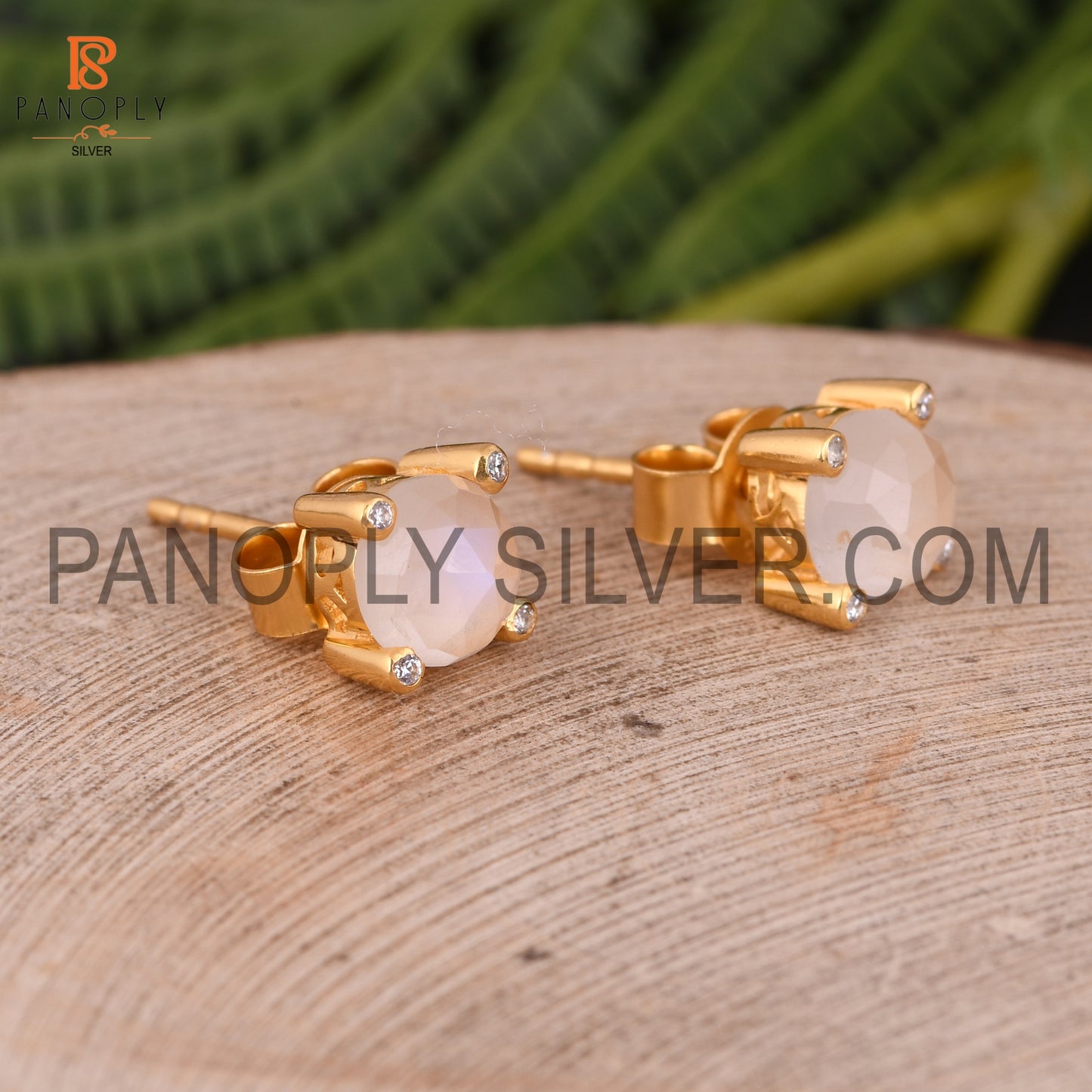 Tiny Cute Stud Gold Plated Rainbow And CZ Earrings For Girls