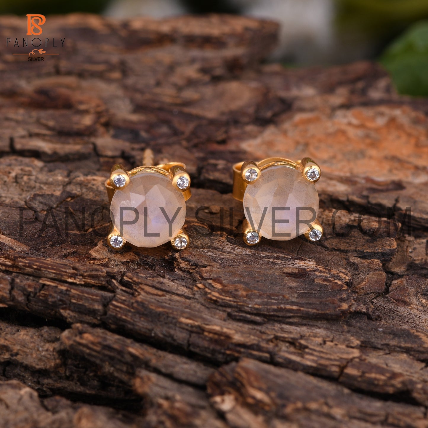 Tiny Cute Stud Gold Plated Rainbow And CZ Earrings For Girls