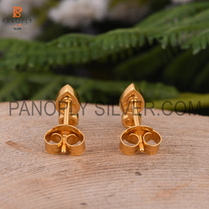 Tiny Cute Stud Gold Plated Moissanite Earrings For Girls