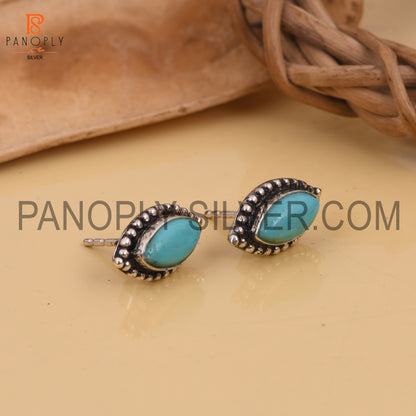 Marquise Shape 925 Quality Turquoise Earrings