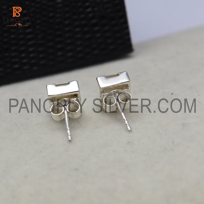 Golden Rutile 925 Silver Gem Bold Elegant Stud Women Jewelry