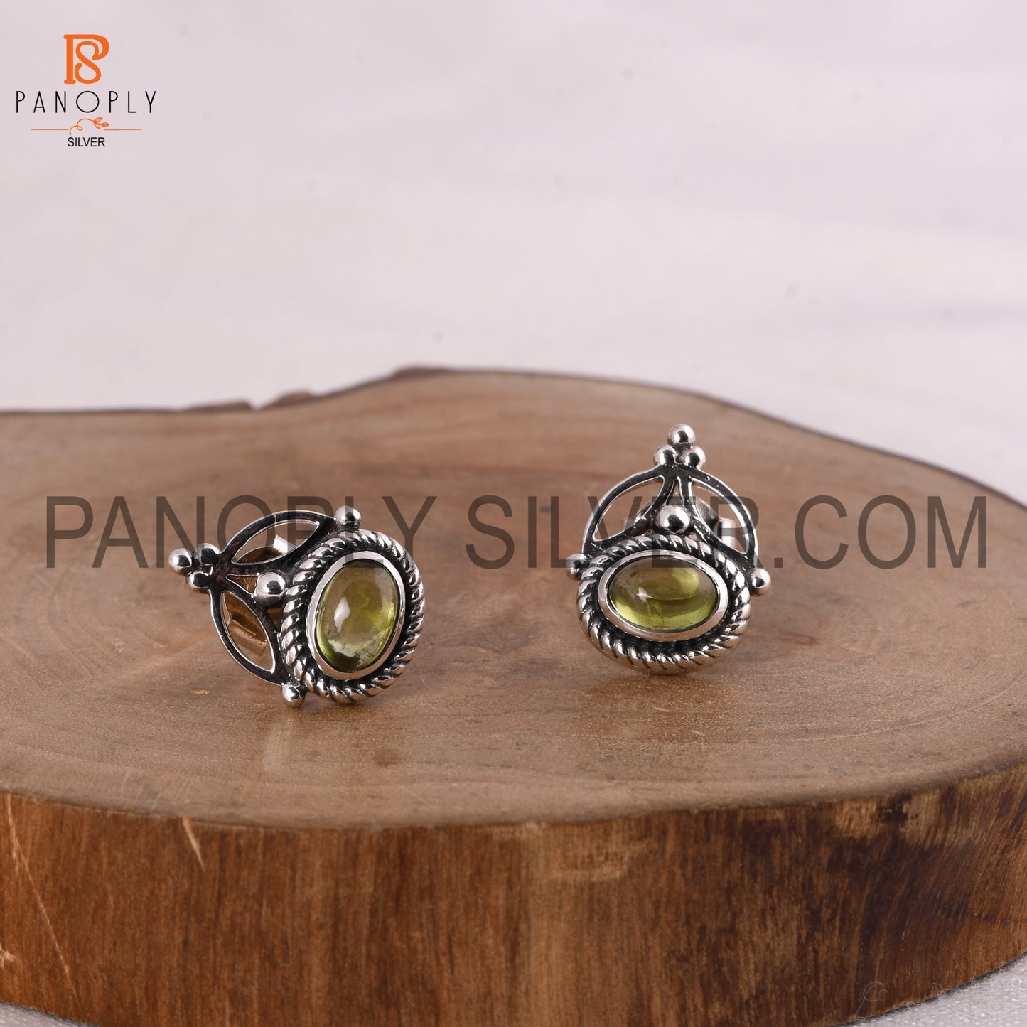 Oval Peridot August Birthstone Stud Earring Birthday Jewelry