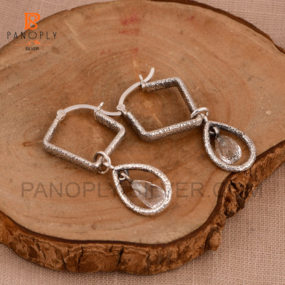 Solid 925 Silver Drop Earrings For Women