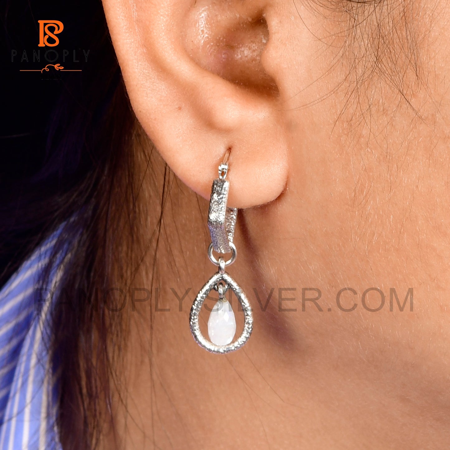 Solid 925 Silver Drop Earrings For Women