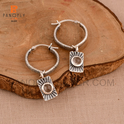 925 Sterling Silver Sun Charm Hoop Earring For Women