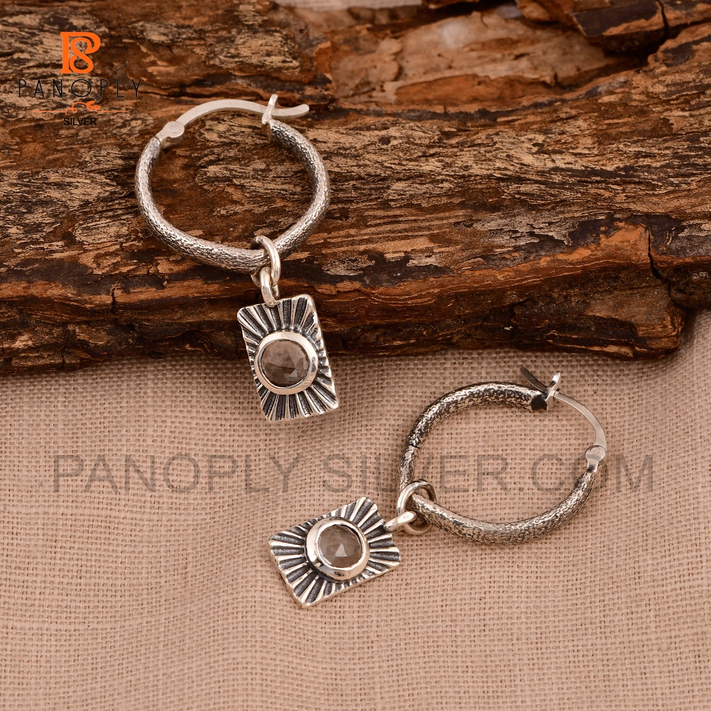 925 Sterling Silver Sun Charm Hoop Earring For Women