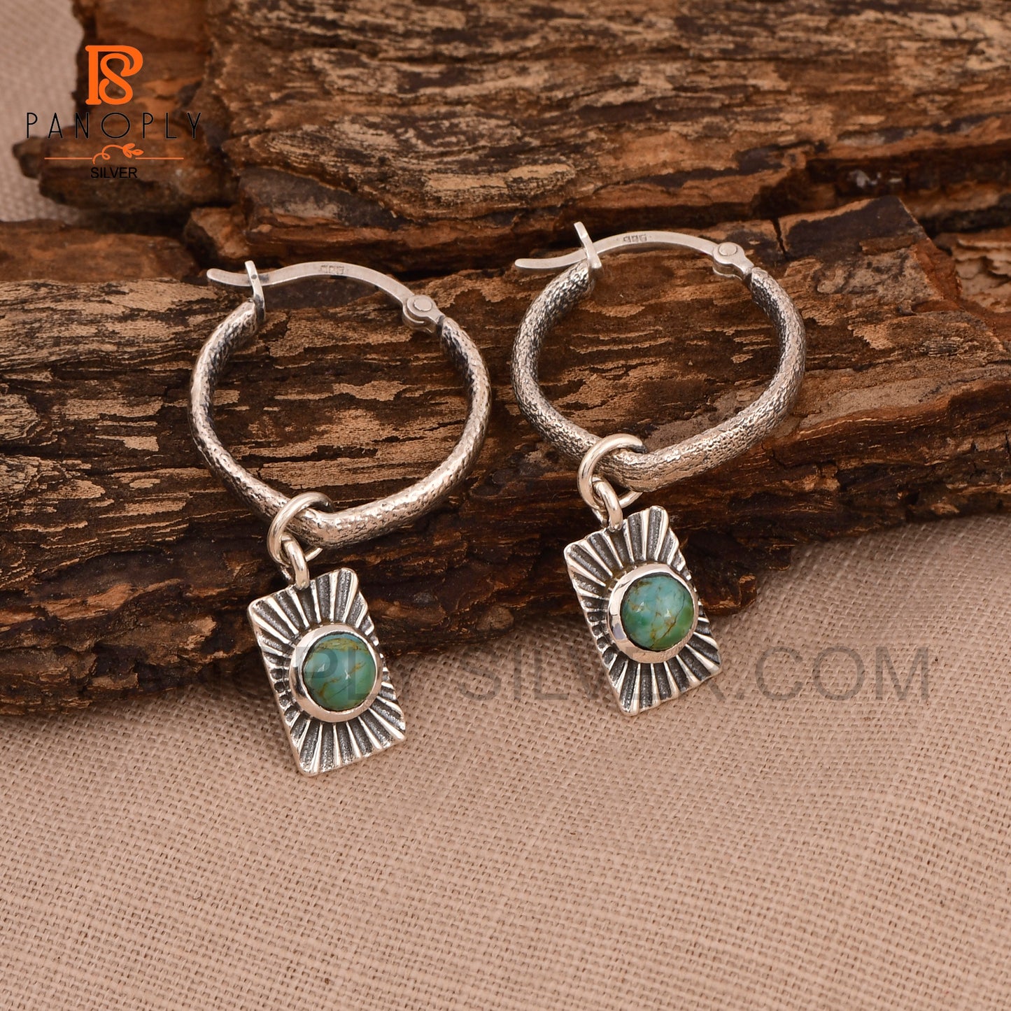 925 Sterling Silver Sun Charm Hoop Earring For Women