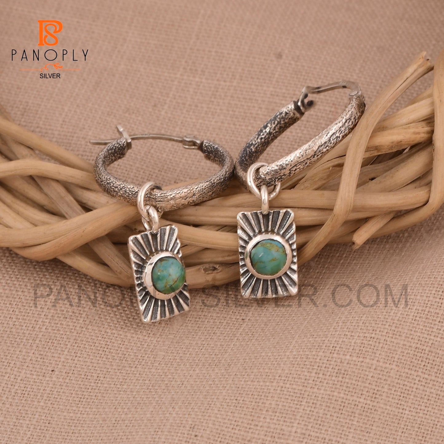 925 Sterling Silver Sun Charm Hoop Earring For Women