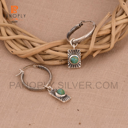 925 Sterling Silver Sun Charm Hoop Earring For Women