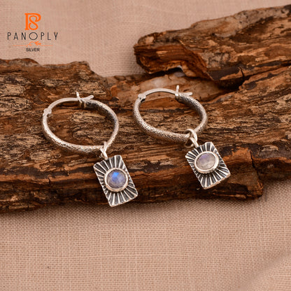 925 Sterling Silver Sun Charm Hoop Earring For Women