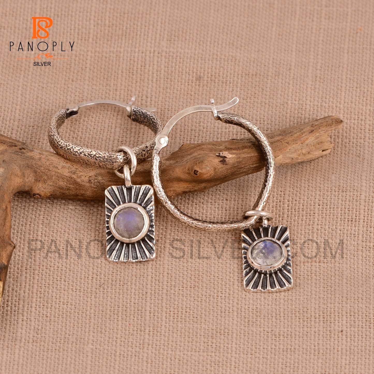 925 Sterling Silver Sun Charm Hoop Earring For Women