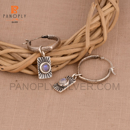 925 Sterling Silver Sun Charm Hoop Earring For Women