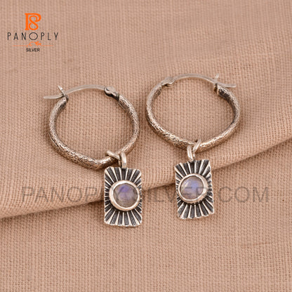 925 Sterling Silver Sun Charm Hoop Earring For Women