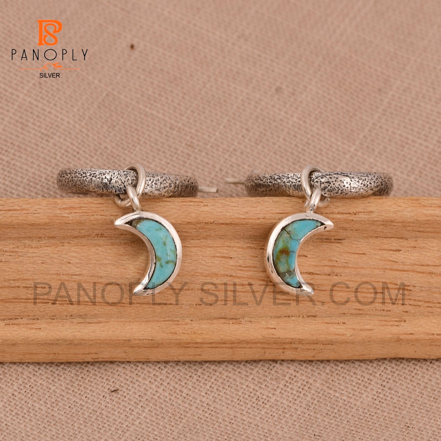 925 Silver Charm Half Moon Hoop Earrings For Women Jewelry