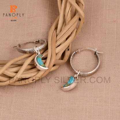 925 Silver Charm Half Moon Hoop Earrings For Women Jewelry