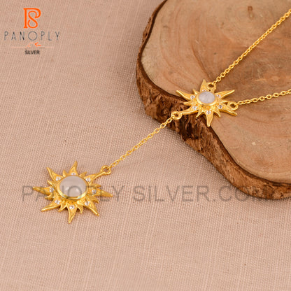 925 Silver Gold Double Sun Pendant, Sun Jewelry