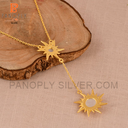 925 Silver Gold Double Sun Pendant, Sun Jewelry