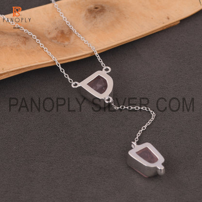 Rose Quartz Rough Silver 925 Pendants For Girls