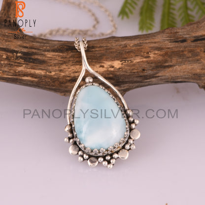 Larimar 925 Sterling Silver Pendant For Party