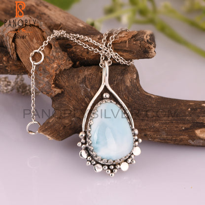 Larimar 925 Sterling Silver Pendant For Party