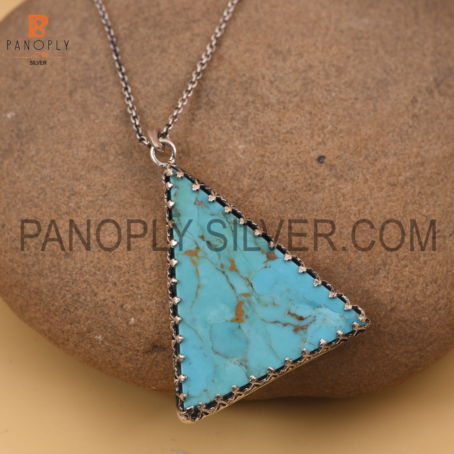 Turquoise Triangle Shape 925 Quality Pendants For Girls